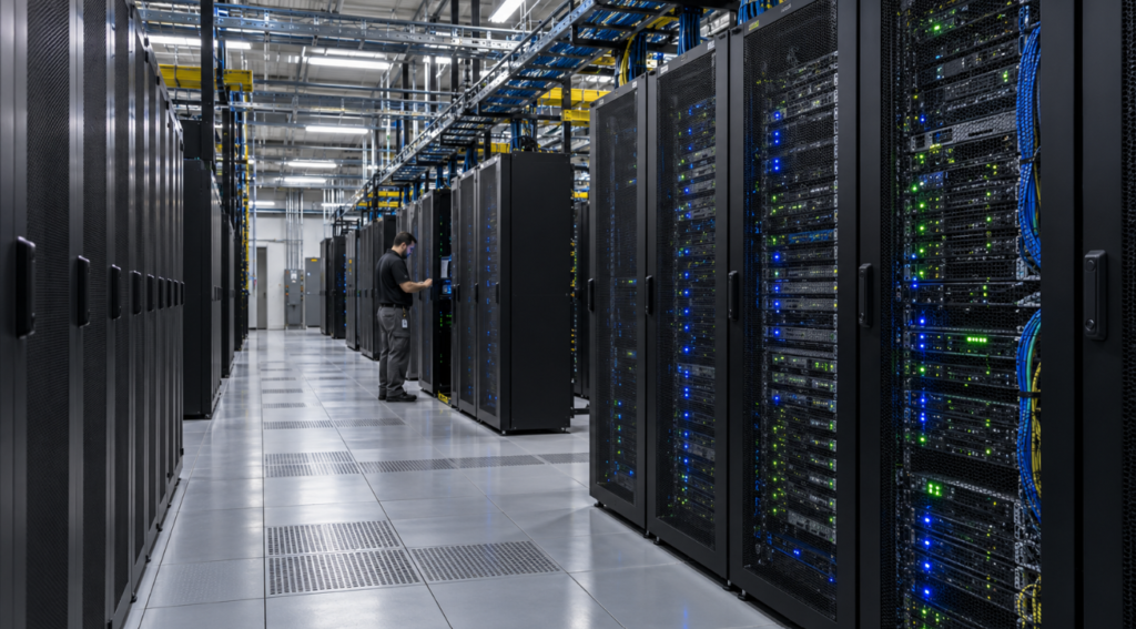 shared colocation racks in a secure facility